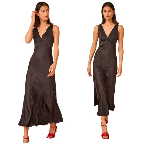 Hunter Bell Lulu Embroidered Satin Bias Gown Size 0 NWOT - Picture 2 of 14